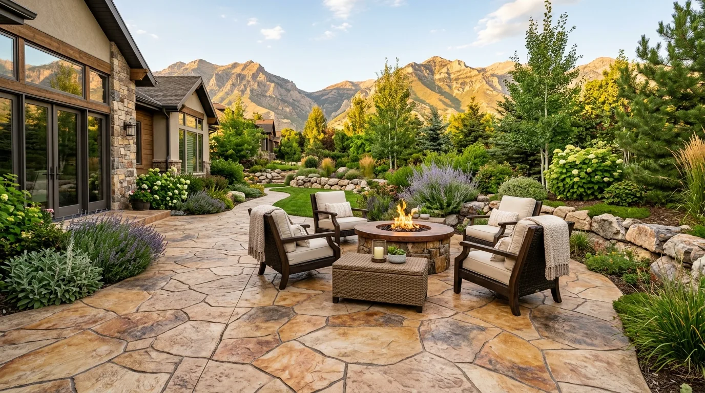 Stamped Concrete Patios in Vineyard UT: Ideas & Costs